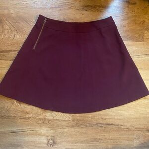 Ann Taylor Loft Maroon A Line Flair Skirt Size 10 Workwear Business Career